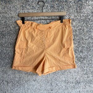 Steve Madden XS Orange Bungee Drawstring Windbreaker Cargo‎ Shorts